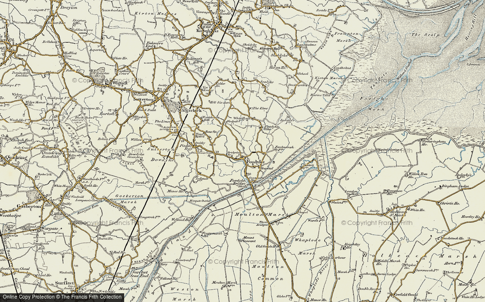 Old Map of Fosdyke, 1901-1902 in 1901-1902