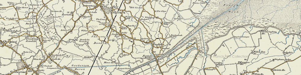 Old map of Fosdyke in 1901-1902