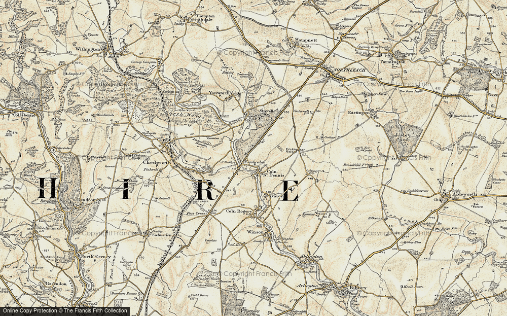 Old Map of Fossebridge, 1898-1899 in 1898-1899