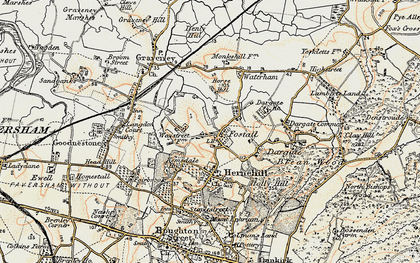 Old map of Fostall in 1897-1898