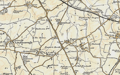 Old map of Foster's Booth in 1898-1901