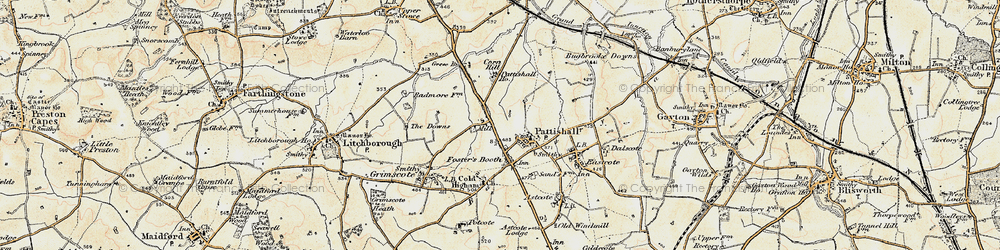 Old map of Foster's Booth in 1898-1901