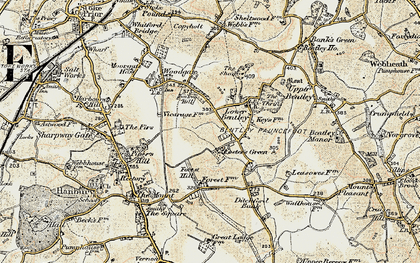 Old map of Foster's Green in 1899-1902