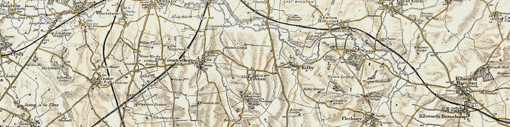Old map of Foston in 1901-1903