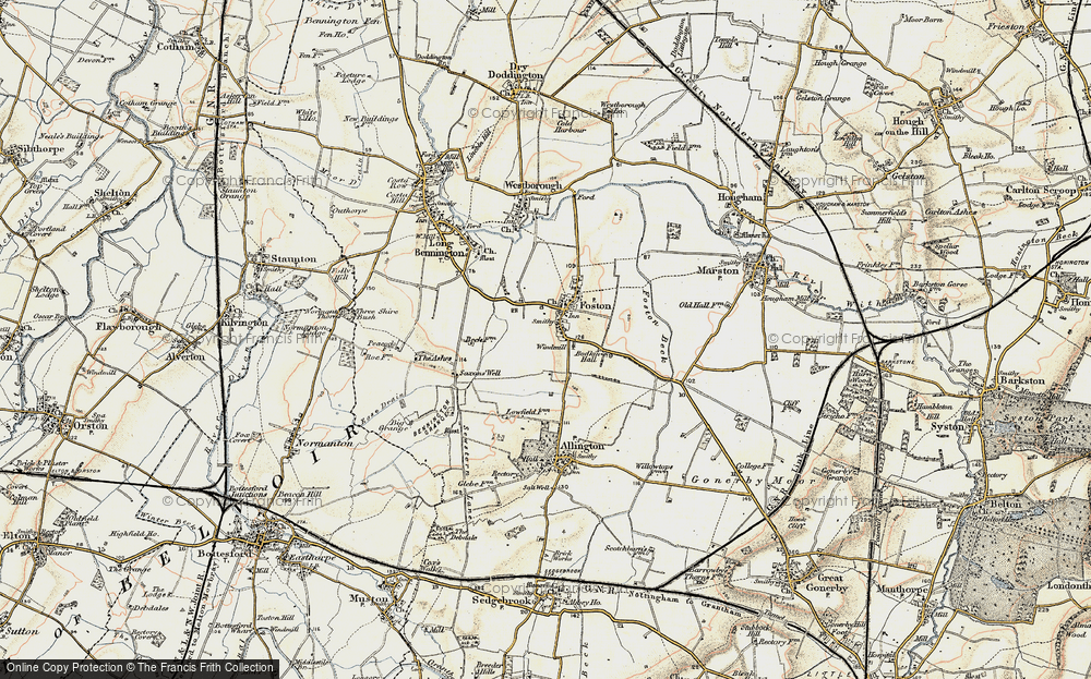 Old Map of Foston, 1902-1903 in 1902-1903
