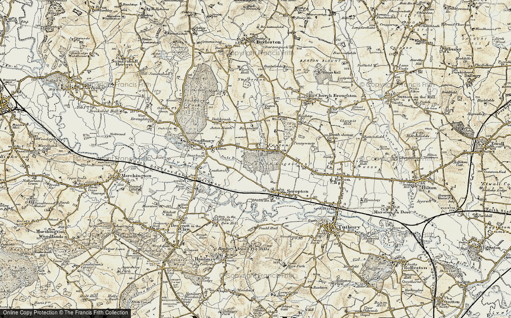 Old Map of Foston, 1902 in 1902