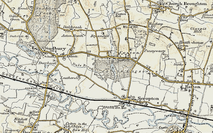 Old map of Foston in 1902