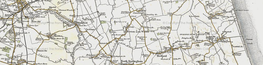 Old map of Foston on the Wolds in 1903-1904