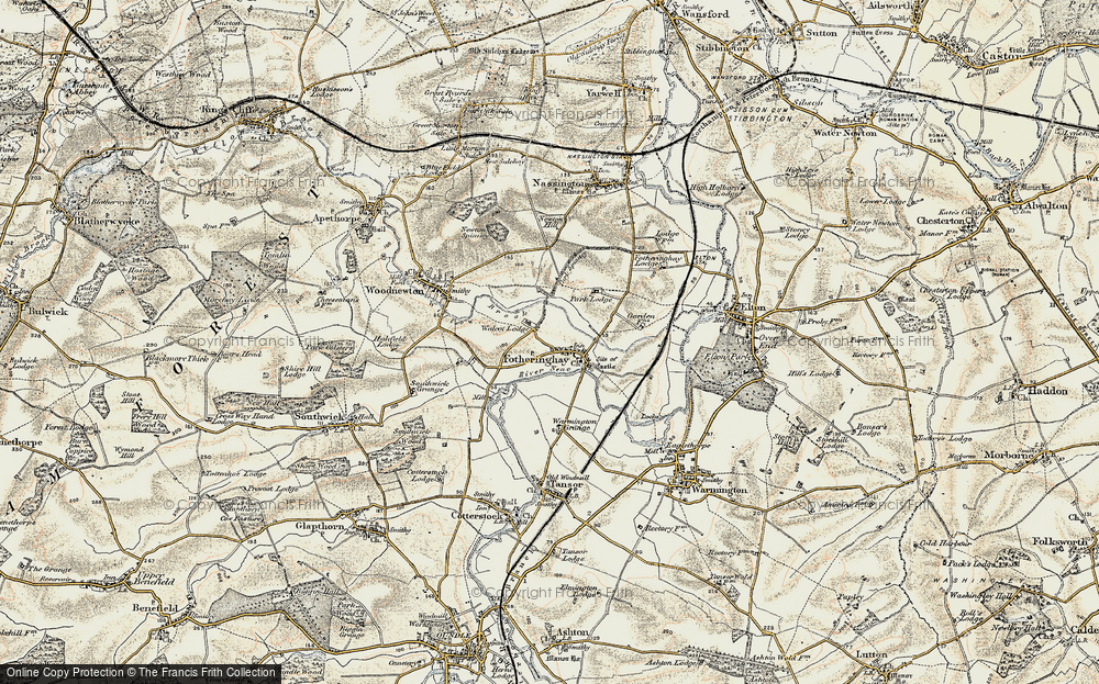 Old Map of Fotheringhay, 1901-1902 in 1901-1902