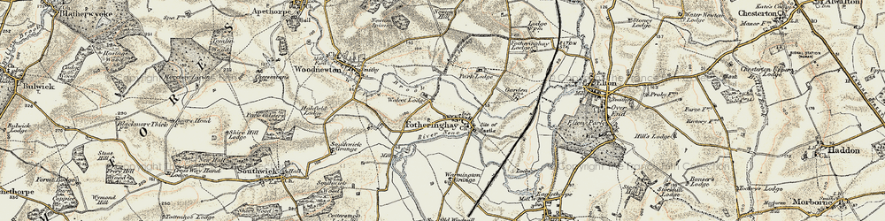 Old map of Bluebell Lakes in 1901-1902
