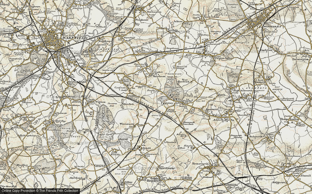 Old Map of Historic Map covering Nostell Priory in 1903