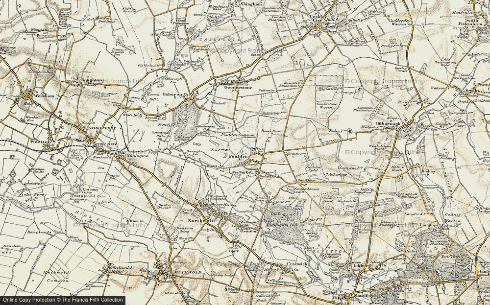 Old Map of Historic Map covering Bone's Barn in 1901-1902