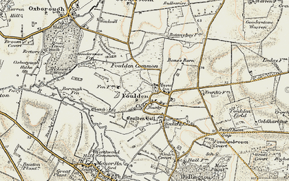 Old map of Foulden in 1901-1902