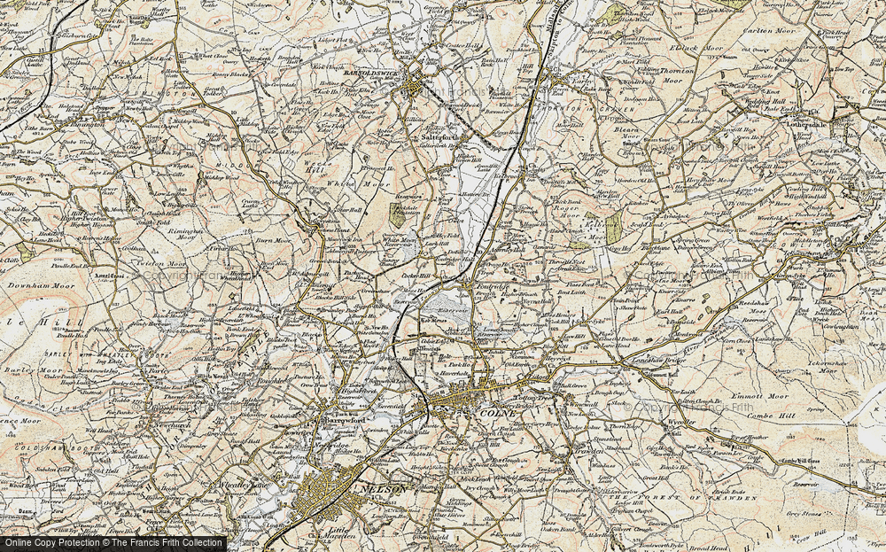 Old Map of Historic Map covering Bent Laithe in 1903-1904