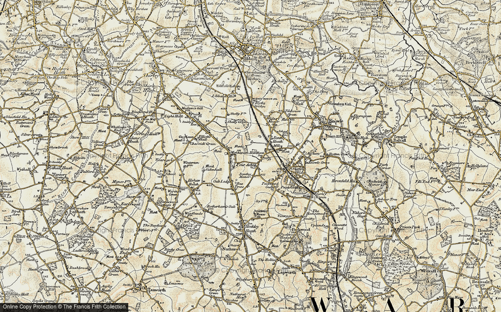 Old Map of Four Ashes, 1901-1902 in 1901-1902