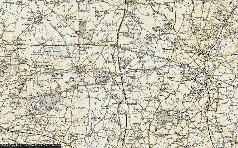 Old Map of Four Ashes, 1902 in 1902