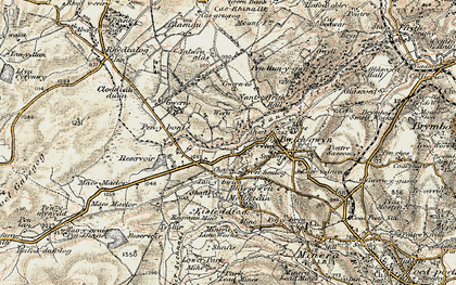 Old map of Four Crosses in 1902-1903