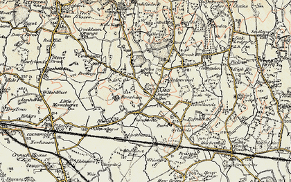 Old map of Four Elms in 1898-1902