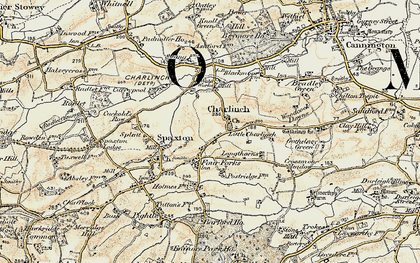 Old map of Four Forks in 1898-1900