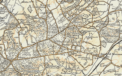 Old map of Four Houses Corner in 1897-1900