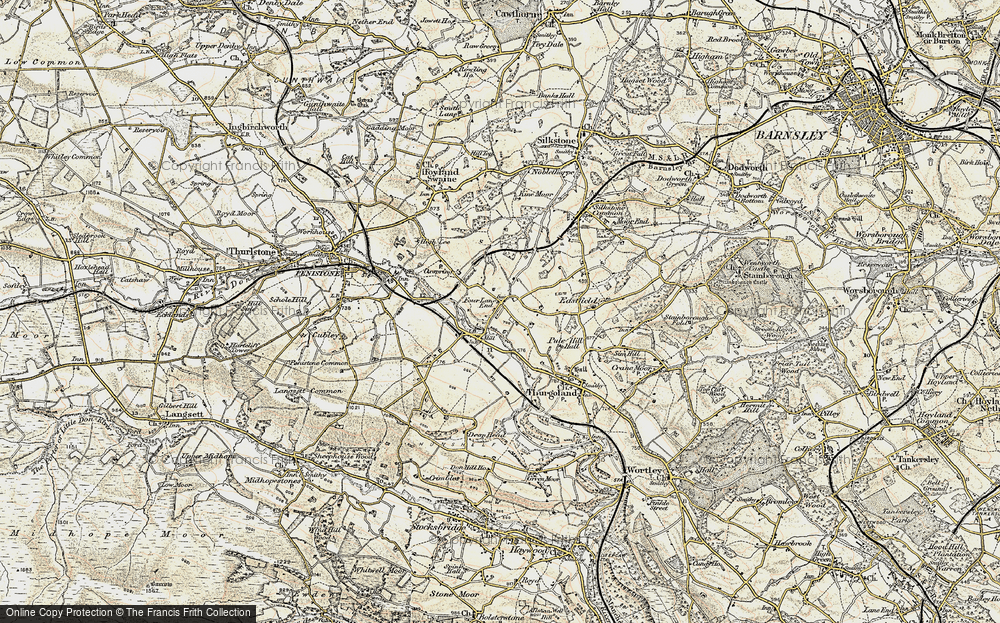 Old Map of Four Lane End, 1903 in 1903