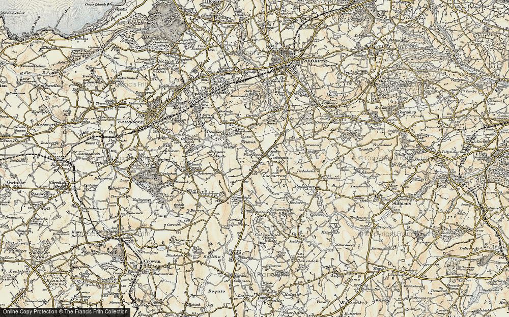 Old Map of Four Lanes, 1900 in 1900