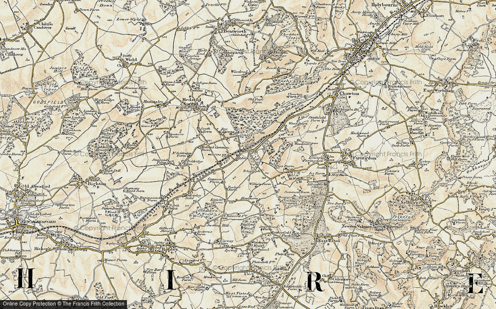 Old Map of Four Marks, 1897-1900 in 1897-1900