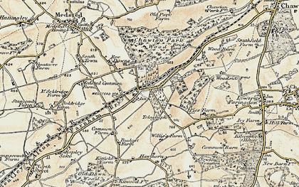 Old map of Four Marks in 1897-1900
