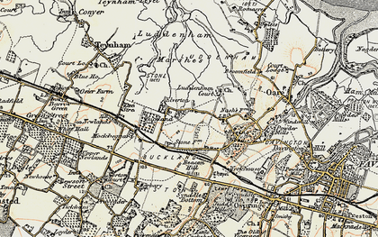Old map of Four Oaks in 1897-1898