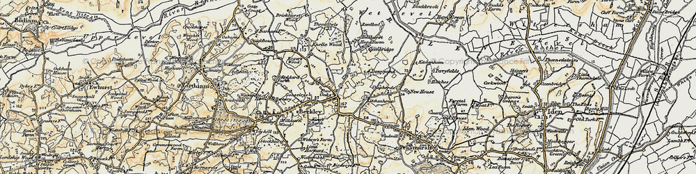 Old map of Four Oaks in 1898