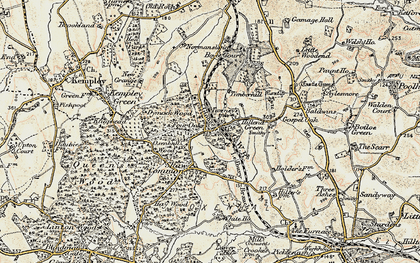 Old map of Four Oaks in 1899-1900