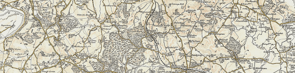 Old map of Four Oaks in 1899-1900