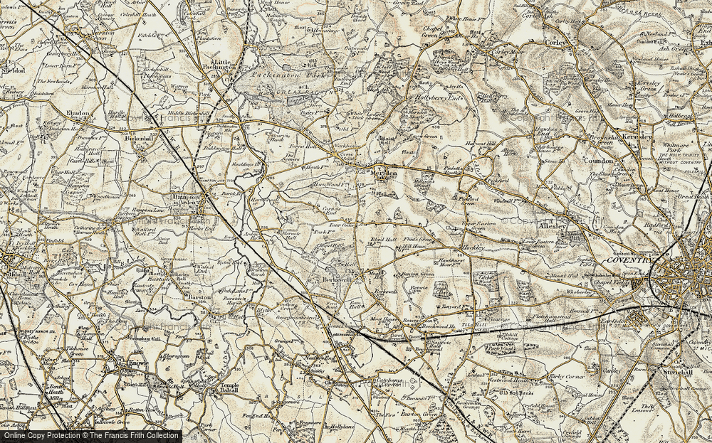 Old Map of Four Oaks, 1901-1902 in 1901-1902