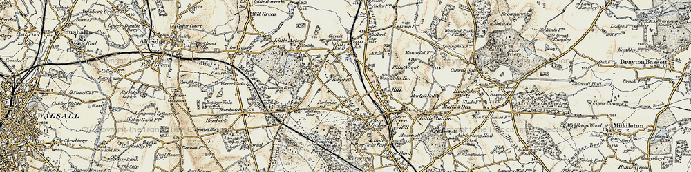 Old map of Four Oaks in 1902