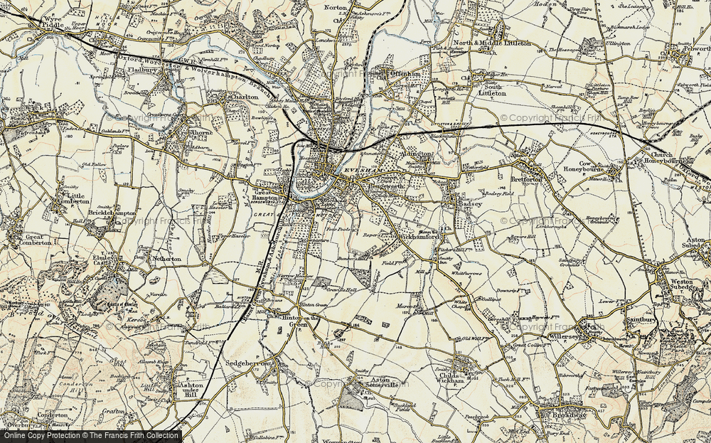 Vale Of Evesham Map Old Maps Of Vale Of Evesham, Hereford & Worcester