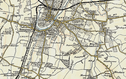 Old map of Four Pools in 1899-1901