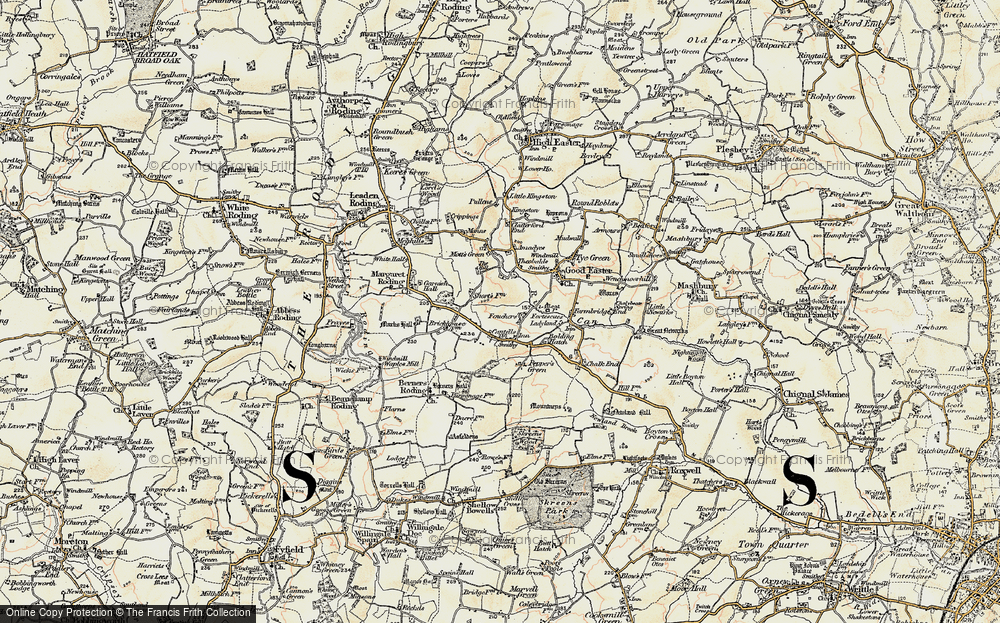 Old Map of Four Wantz, 1898 in 1898