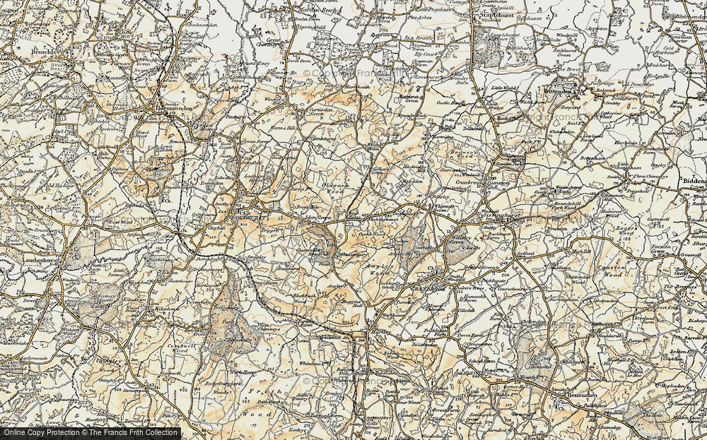 Old Map of Historic Map covering Colliers Green in 1897-1898