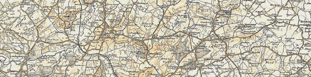 Old map of Four Wents in 1897-1898