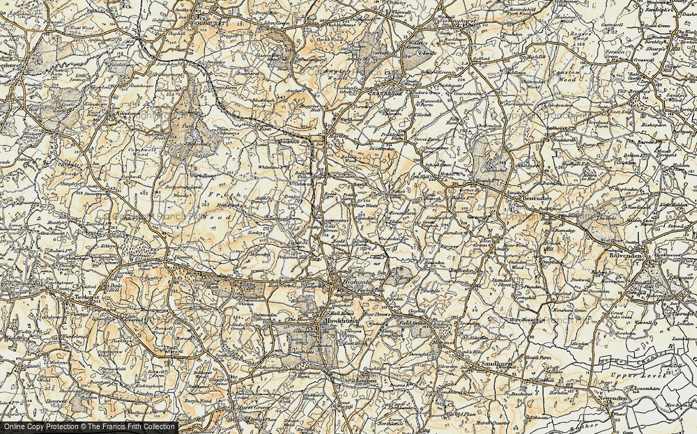Old Map of Four Wents, 1898 in 1898