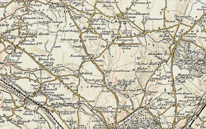 Old map of Fourlanes End in 1902-1903