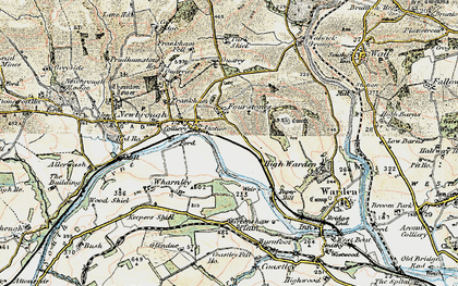 Old map of Fourstones in 1901-1903