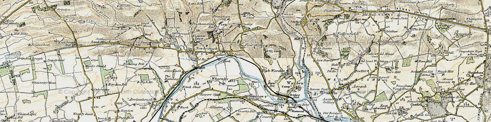 Old map of Fourstones in 1901-1903