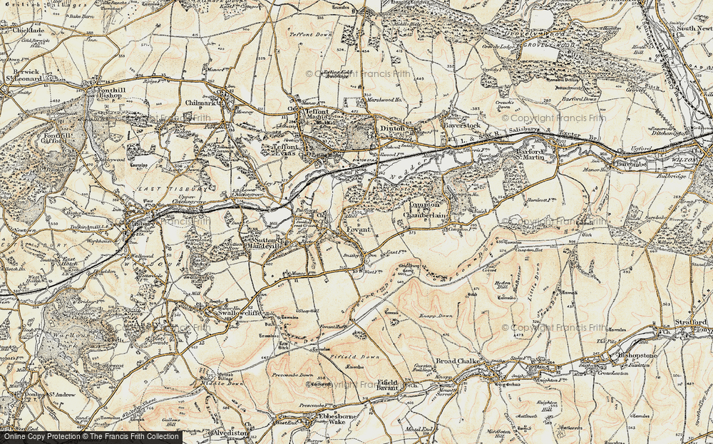 Old Map of Fovant, 1897-1899 in 1897-1899