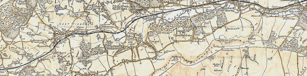 Old map of Fovant in 1897-1899
