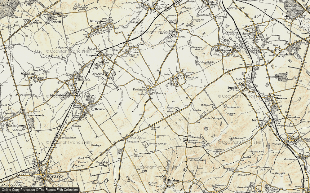 Old Map of Fowlmere, 1898-1901 in 1898-1901
