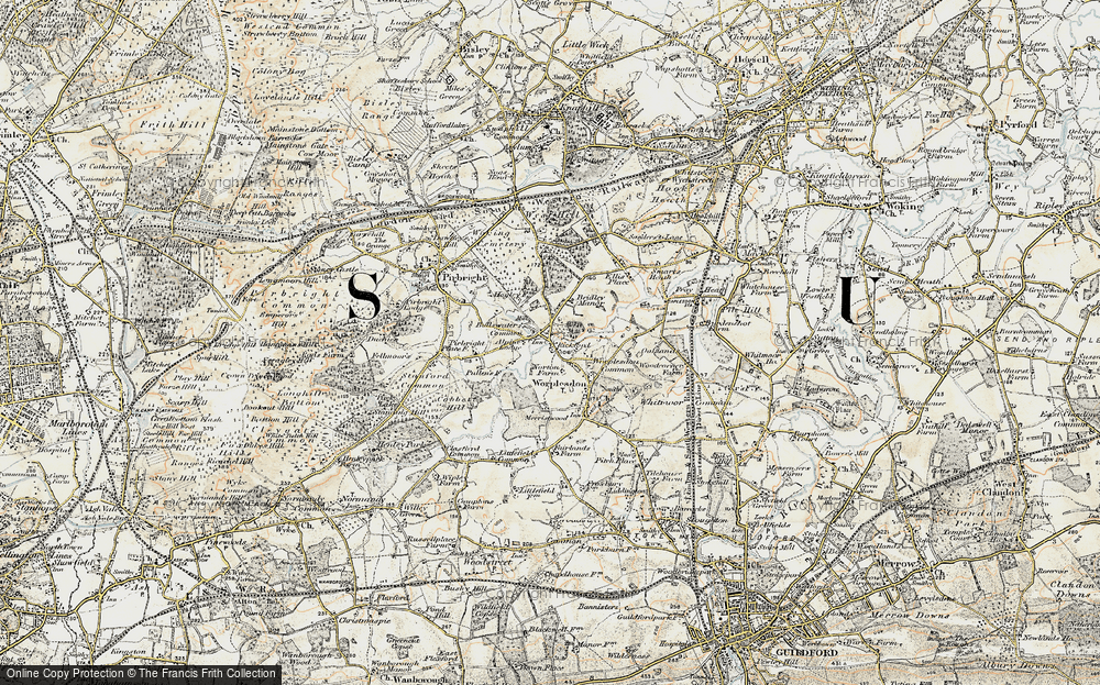 Old Map of Historic Map covering Bridley Manor in 1897-1909