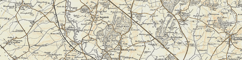 Old map of Fox Corner in 1898-1899