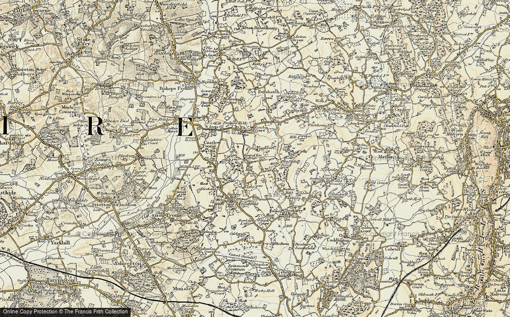 Old Map of Historic Map covering Leadon Court in 1899-1901