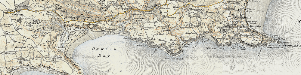 Old map of Bacon Hole in 1900-1901